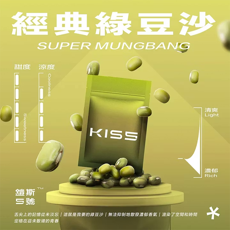 Kis5鎧斯電子煙煙彈｜2ml*3Pod｜通用一代｜3%濃度｜口味-綠豆沙